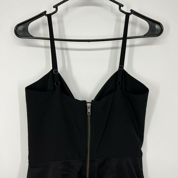 H&M Dress Black Sleeveless V Neck Bow Mini Sheath Pleated NWT - Picture 7 of 9